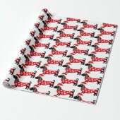 kerstdachshund-patroon cadeaupapier (Uitgerold)