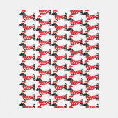 kerstdachshund-patroon fleece deken (Voorkant)