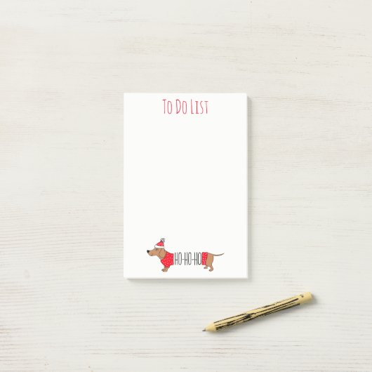 Kerstdachshund Post-it® Notes (Op bureau)