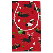 Kerstdachshund Red Klein Cadeauzakje (Achterkant)