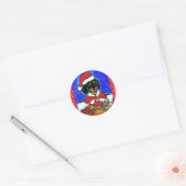 Kerstdachshund Ronde Sticker (Envelop)