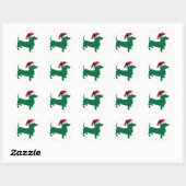 Kerstdachshund Ronde Sticker (Vel)