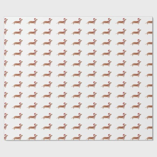 kerstdachshund SaUSE Dog wrappapier Cadeaupapier (Vlak)