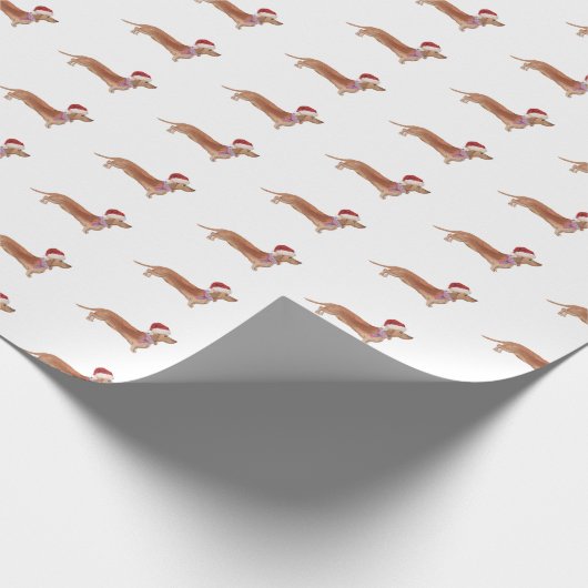 kerstdachshund SaUSE Dog wrappapier Cadeaupapier (Hoek)