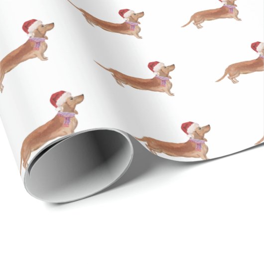 kerstdachshund SaUSE Dog wrappapier Cadeaupapier (Rol Hoek)