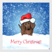 Kerstdachshund-vensterbank Raamsticker (Vel)