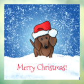Kerstdachshund-vensterbank Raamsticker (Vel 3)