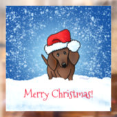 Kerstdachshund-vensterbank Raamsticker (Vel 2)
