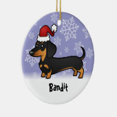 Kerstdachshund (voeg je huisdiernaam toe) keramisch ornament (Rechts)