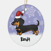 Kerstdachshund (voeg je huisdiernaam toe) keramisch ornament (Links)