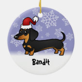 Kerstdachshund (voeg je huisdiernaam toe) keramisch ornament (Achterkant)