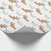kerstdachshund Wrapping Paper Merry & Bright Cadeaupapier (Hoek)