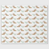 kerstdachshund Wrapping Paper Merry & Bright Cadeaupapier (Vlak)