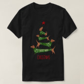 Kerstdachshundboom T Shirt Funny Pajamas Xma (Design voorkant)
