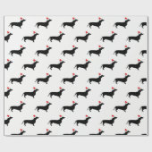 kerstdachshunds en kerstmanden cadeaupapier (Vlak)