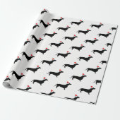 kerstdachshunds en kerstmanden cadeaupapier (Uitgerold)