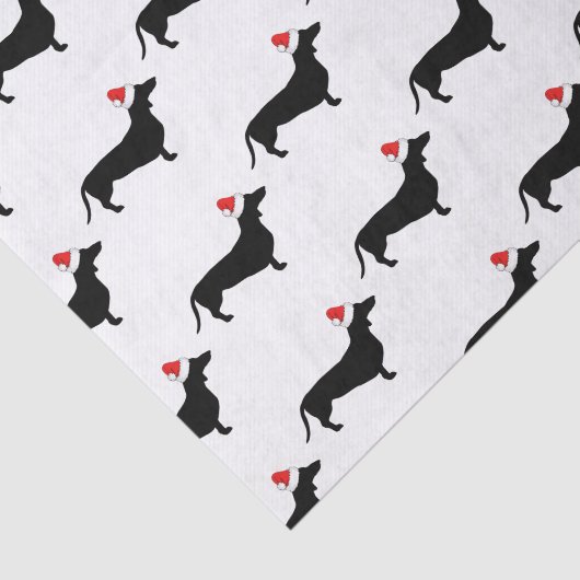 kerstdachshunds en kerstmanden tissuepapier (Detail)