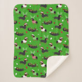 Kerstdachshunds Green Sherpa Deken (Voorkant)