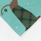 kerstdachshunds met Sweater & Santa Hat Fleece Deken (Hoek)