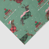 kerstdachshunds met Sweater & Santa Hat Tissuepapier (Detail)