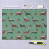 kerstdachshunds met Sweater & Santa Hat Tissuepapier (Craft)