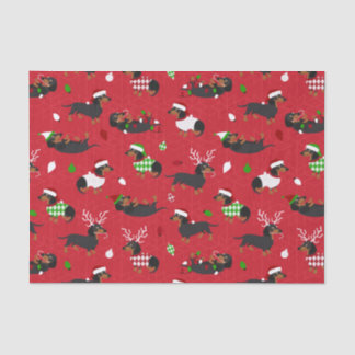 kerstdachshunds Red Tissuepapier