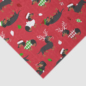 kerstdachshunds Red Tissuepapier (Detail)