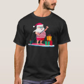 Kerstdadleboarding Santa in Swim Shorts T-shirt (Voorkant)