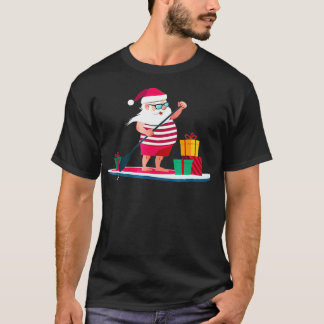 Kerstdadleboarding Santa in Swim Shorts T-shirt