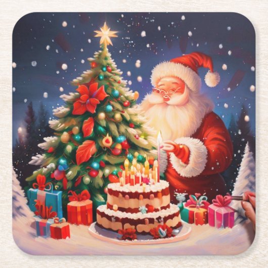 Kerstdag 11 kartonnen onderzetters (Voorkant)