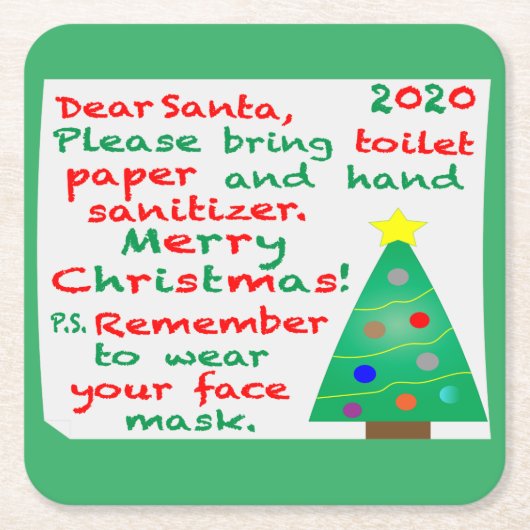 Kerstdag 2020 herinneren kartonnen onderzetters (Voorkant)
