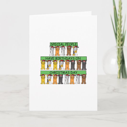 Kerstdag 25 december feestdagen kaart (Voorkant)