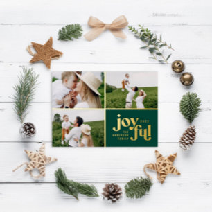 Kerstdag 3 foto moderne groene folie feestdagenkaart