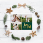 Kerstdag 3 foto moderne groene folie folie feestdagenkaart<br><div class="desc">Kerstmis 3 foto moderne typografie groene vakantiekaart Stijlvol grafisch minimaal ontwerp,  onderdeel van een collectie. Beschikbaar in andere kleuren.</div>