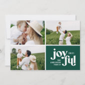 Kerstdag 3 foto moderne groene typografie feestdagenkaart (Voorkant)