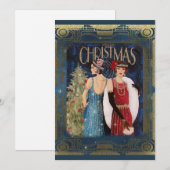 Kerstdag  Art Deco Feestdagenkaart (Voorkant / Achterkant)