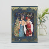 Kerstdag  Art Deco Feestdagenkaart (Staand voorkant)