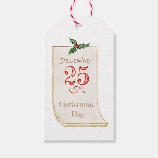 kerstdag  cadeau Label Cadeaulabel (Voorkant)