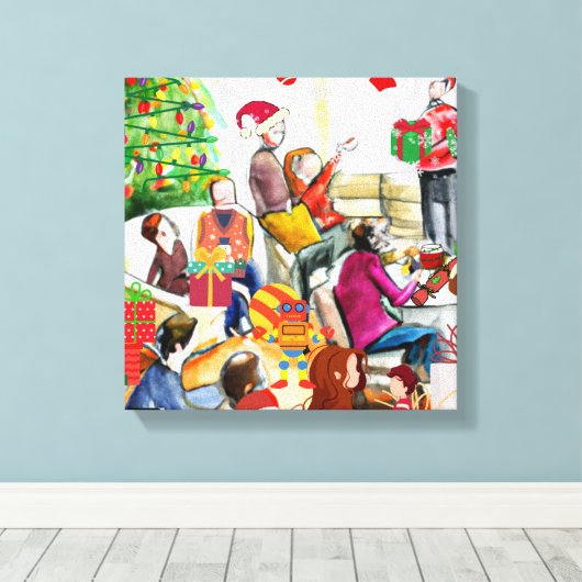 Kerstdag Canvas Afdruk (Insitu (Houten vloer))