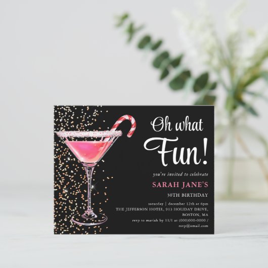 Kerstdag | Cocktail Budget Invitation (Staand voorkant)