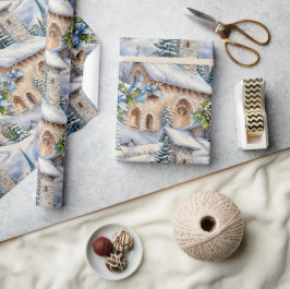 Kerstdag Country Church Cadeaupapier