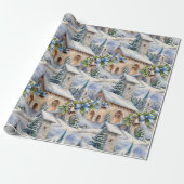 Kerstdag Country Church Cadeaupapier (Uitgerold)