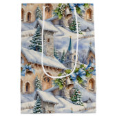 Kerstdag Country Church Medium Cadeauzakje (Achterkant)