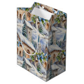 Kerstdag Country Church Medium Cadeauzakje (Achterkant Gekanteld)