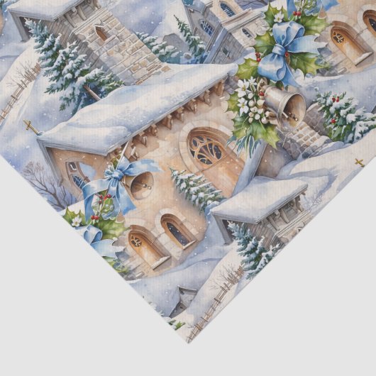 Kerstdag Country Church Tissuepapier (Detail)