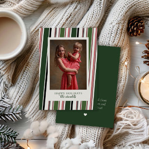 Kerstdag en feestdagen kaart met foto van donkergr