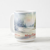 Kerstdag Evergreen Boom Vintage Mok (Voorkant links)