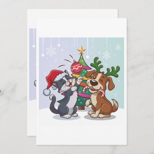 kerstdag feestdagenkaart (Voorkant / Achterkant)