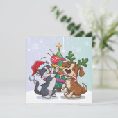 kerstdag feestdagenkaart (Staand voorkant)