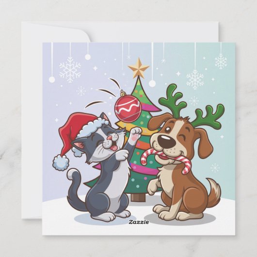 kerstdag feestdagenkaart (Achterkant)